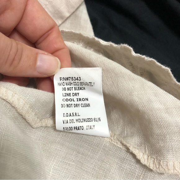 Lina Tomei Linen Blouse Size Large - Picture 12 of 13